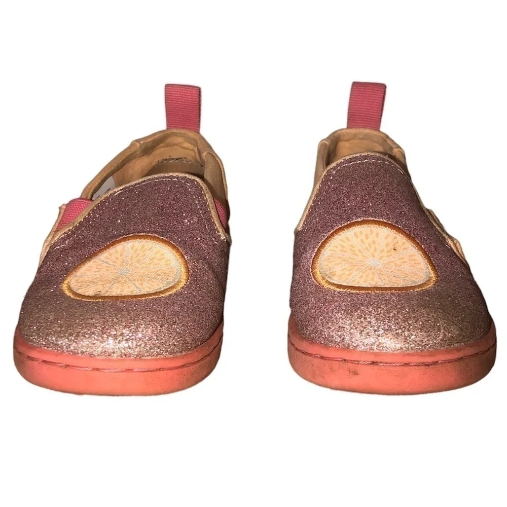 TOMS Iridescent Alpargata Shoe Toddler Size T8 Pink Slip On Sneakers